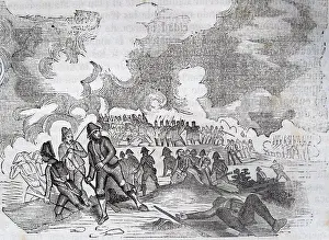 19thcentury Prints: Illustration depicting the Battle of Medina de Rioseco