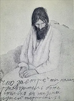 Romanov Prints: Illustration depicting Grigori Rasputin in hospital after an attempt on his life