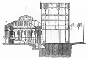 Opera Prints: Illustration depicting the interior of the Bayreuth Festspielhaus
