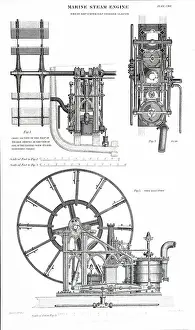 Depicting Prints: Illustration depicting a marine steam engine