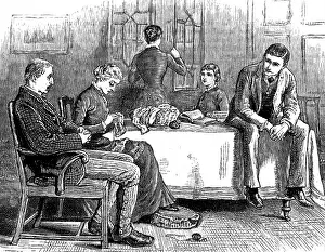 Middle Class Prints: Illustration depicting a middle class family scene