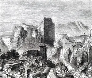Central Prints: Illustration depicting a view of Samaria and Mount Gerizim