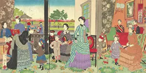 Moment Prints: Illustration of the Emperor Enjoying a Moment of Peace with his Family (Kyraku taihei kiken zu)