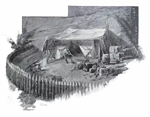 Story Prints: Illustration from a nineteenth century edition of Robinson Crusoe a novel by Daniel Defoe