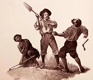 Story Prints: Illustration from a nineteenth century edition of Robinson Crusoe a novel by Daniel Defoe