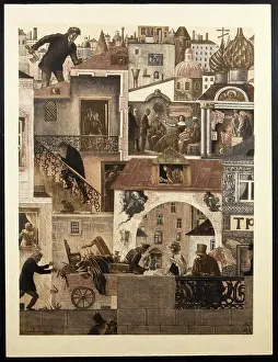 1971 Prints: Illustration for the novel Crime and Punishment by F