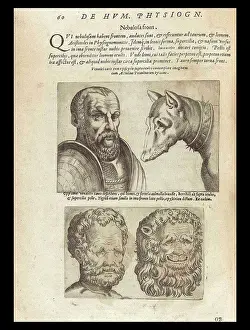 Scholar Prints: Illustration on Physiognomy from De humana physiognomonia libri IIII'; (1586)