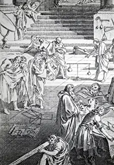 Mathematics Prints: Illustration showing Philosophers demonstrating the mathematical sciences