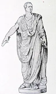 B C E Prints: Illustration of a statue depicting Lucius Antonius (82-39 BC) younger brother and supporter of Mark Antony