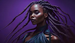 Diversity Prints: Image Generated AI. Top afro fashion model posing confidence