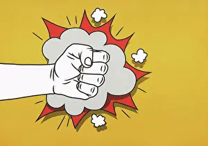 Threatening Prints: Impact of angry fist
