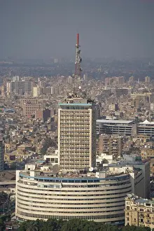 Middle East Prints: The impressively hideous TV and Radio building in downtown Cairo, Egypt