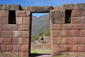 Inca Prints: Inca ruins in the Sacred Valley, Pissac, Peru, South America