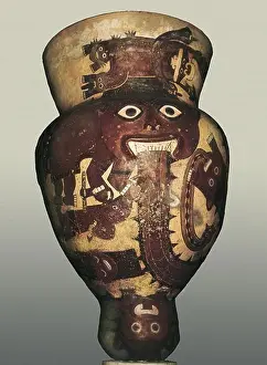 Crockery Prints: Inca vase with a mythological drawing