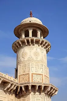 Minaret Prints: India, Agra, View of Mini Taj Mahal, tomb of Itimad-ud-Daulah