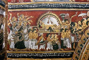 Human Representation Prints: India, Tamil Nadu, murals in Bodinayakanur palace, 18th century