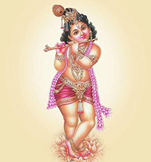 Waist Prints: Indian God Lord Krishna High Resolution Illustration