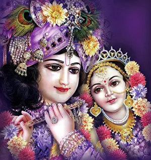 Hindu Festival Prints: Indian God Radhakrishna, Lord Krishna, Indian Mythological Images