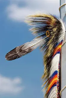 Native People Prints: Indian jewellery with feather, POWOW