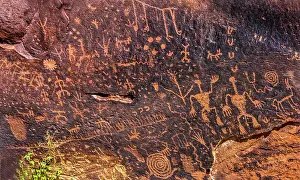 Arizona Prints: Indian Petroglyphs, Newspaper Rock