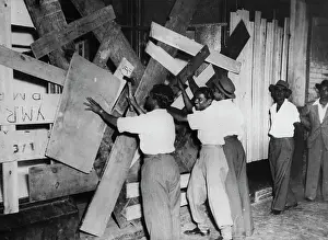 Johannesburg Prints: Indians board-up shops after racial riots in Africa