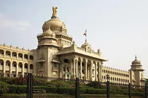 View From Below Prints: The Indo_Saracenic style Vidhana Soudha Karnataka State Legislative Assembly in Bangalore