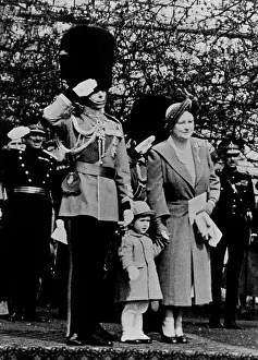 Lady Elizabeth Bowes Prints: Infant Prince Charles Sees King Presents Colours To Guards -- The King