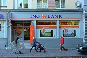 Money Prints: ING Bank, Kolobrzeg, Poland, Europe