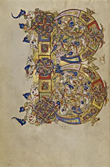 Parchment Prints: Inhabited Initial B; Montecassino