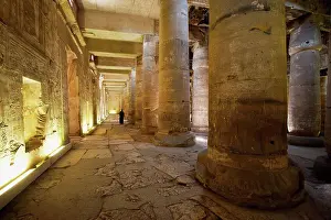 North Africa Prints: Inner Hypostyle Hall Of The Temple Of Seti I, Abydos, Sohag, Egypt