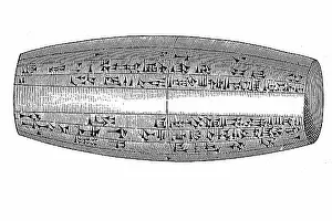 Inscription Prints: Inscribed Clay Cylinder from Ancient Babylonia