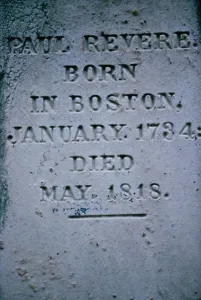 Grave Prints: Inscription on Paul Revere's Grave, Boston, Massachusetts, USA