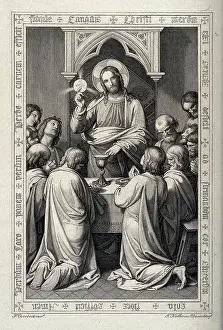 Institution Prints: The Institution of the Eucharist. Engraving by J. Keller after F. Overbeck