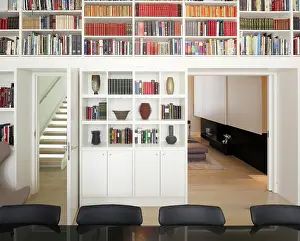 Surface Level Prints: Interior, Day, Mezzanine Library And Office