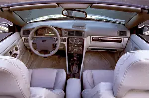 Dashboard Prints: interior high angle Volvo C70 2004 grey leather seats dashboard steering wheel