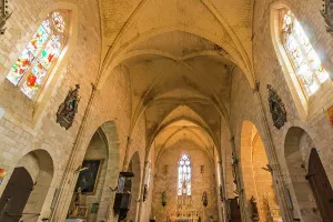 Church Prints: Interior of medieval Church of Notre Dame built in 1264