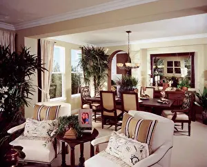 Curtain Prints: Interior of middle class house. 07/25/2004