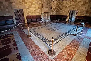 Middle Ages Prints: Interior with mosaic floor, Grand Master's Palace built in the 14th century by the Johnnite Order
