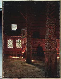 Petersburg Prints: Interior of the Peter and Paul Church in Puchug by Vereshchagin