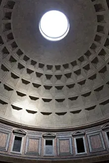 Mediaeval Prints: Interior view of the cupola inside the Pantheon