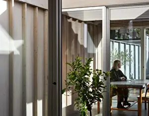 General View Prints: Interior view through to interior courtyard with dining space beyond