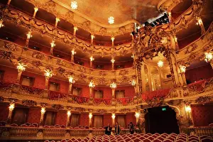 Bavaria Prints: Interiors of a theatre, Cuvillies Theatre, Munich Residenz, Munich, Bavaria, Germany