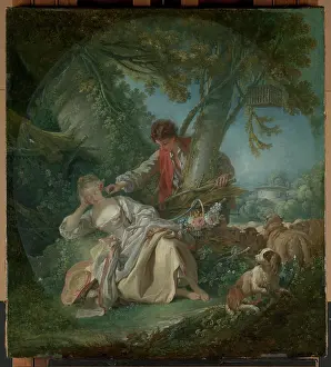 Composition Prints: The Interrupted Sleep 1750 François Boucher French In Bouchers pastorals