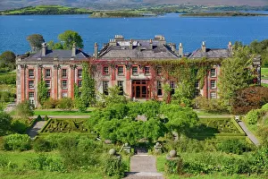 : Ireland, County Cork, Bantry, Bantry House. with Bantry Bay in the background