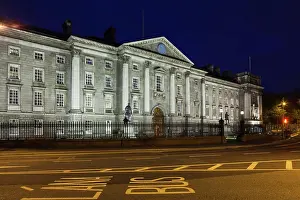 Capital Cities Prints: Ireland, Dublin, Trinity College, West Front, main entrance, dawn