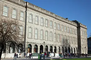 Leinster Prints: Ireland, Dublin, Trinity College buildings on College Green