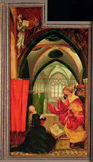 Madonna Prints: The Isenheim Altarpiece. Left wing: Annunciation by Grunewald