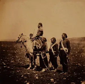 Horseback Prints: Ismail Pacha on horseback, with Turkish officers