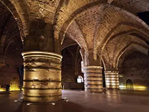Culture Prints: Israel, Akko, the Hospitaller, Fortress the Crusaders underground city, The Knights Halls