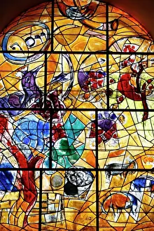 Judaism Prints: Israel, Ein Karem, Stained glass window in the synagogue of the Hadassah hospital : Tribes of Israel : Joseph